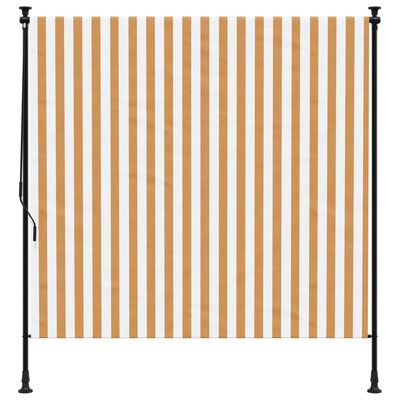 vidaXL Venkovní roleta oranžová a bílá 150 x 270 cm textil a ocel
