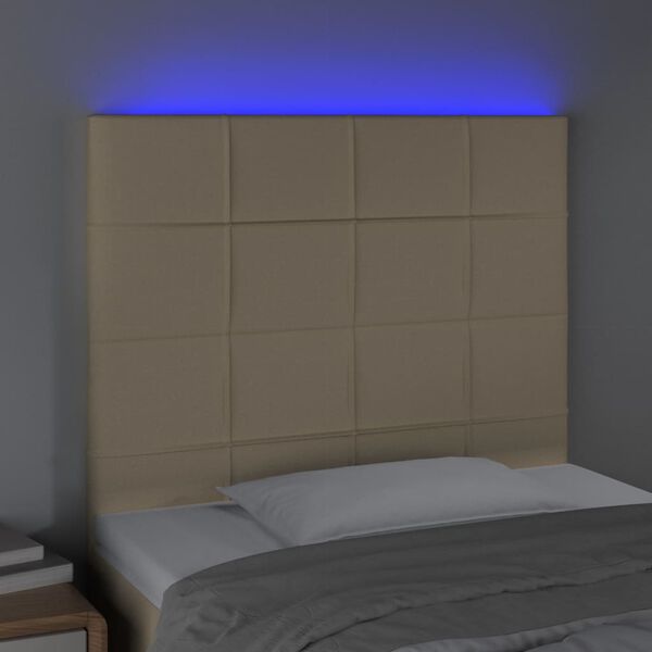 vidaXL Čelo postele s LED kr&eacute;mov&eacute; 80x5x118/128 cm textil