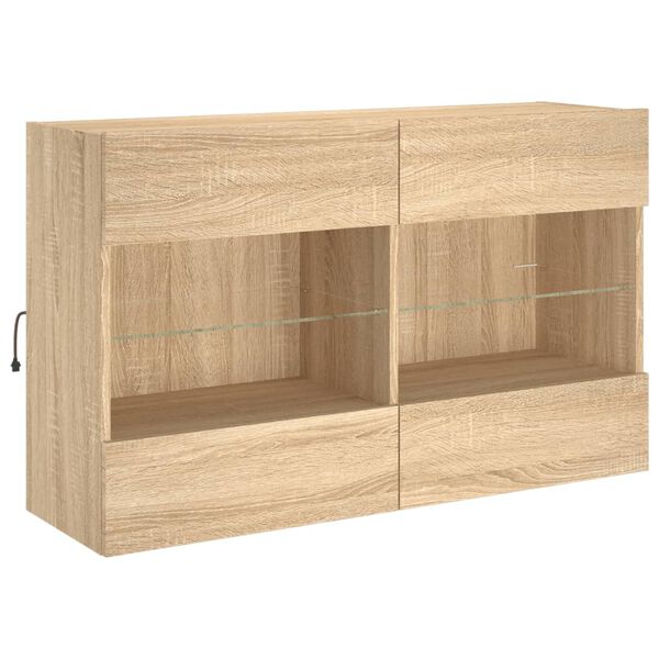 vidaXL N&aacute;stěnn&aacute; TV skř&iacute;ňka s LED osvětlen&iacute;m dub sonoma 98,5x30x60,5 cm