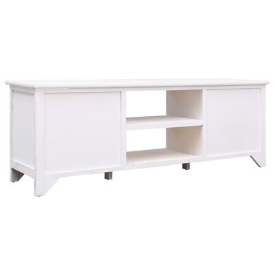 vidaXL TV stolek bílý s patinou 115 x 30 x 40 cm dřevo