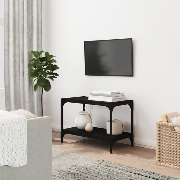 vidaXL TV skř&iacute;ňka čern&aacute; 60 x 33 x 41 cm kompozitn&iacute; dřevo a ocel