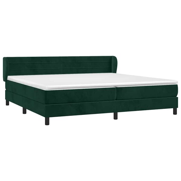 vidaXL Box spring postel s matrac&iacute; tmavě zelen&aacute; 200x200 cm samet