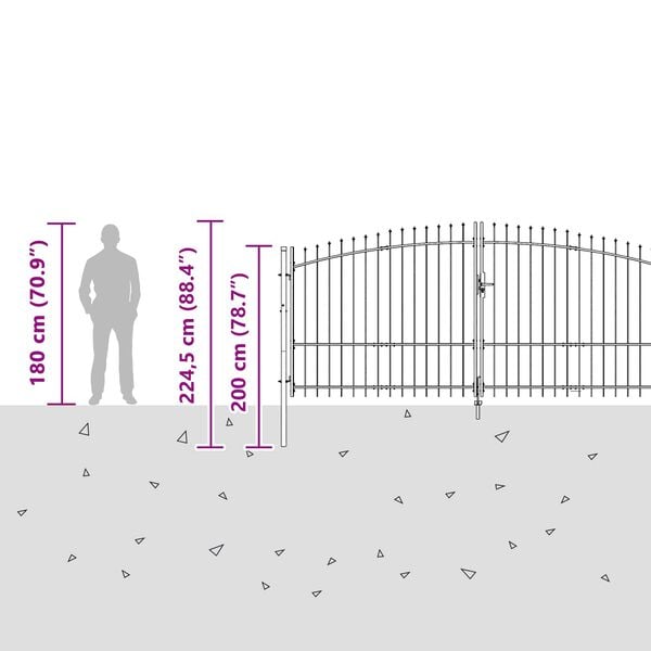 vidaXL Zahradn&iacute; branka Woerden ocel 1,5 x 4 m čern&aacute;