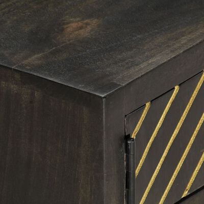 vidaXL Konferenční stolek černozlatý 90 x 50 x 35 cm masivní mangovník
