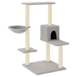 vidaXL &Scaron;krabadlo pro kočky se sisalov&yacute;mi sloupky světle &scaron;ed&eacute; 95 cm