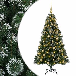 vidaXL Uměl&yacute; v&aacute;nočn&iacute; stromeček s ozdobami 120 cm 150 LED Tepl&aacute; b&iacute;l&aacute;