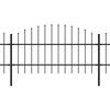 vidaXL Zahradn&iacute; plot s kop&iacute;m nahoře ocelov&yacute; 1603,5 x 100 cm čern&yacute;
