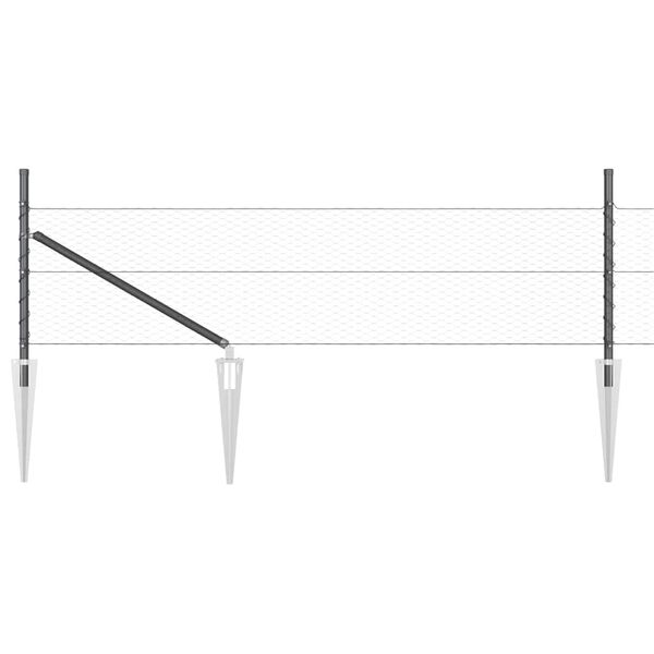 vidaXL Plotov&yacute; sloupek. &Scaron;ed&aacute; 100 x 0,5 m (25 mm s&iacute;ť) Ocel a PVC