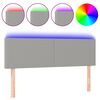 vidaXL Čelo postele s LED světle &scaron;ed&eacute; 144 x 5 x 78/88 cm textil