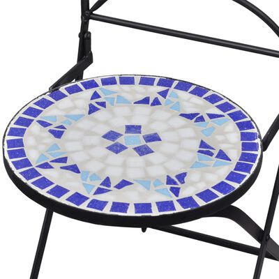 vidaXL 3dílný mozaikový bistro set keramický modro-bílý