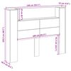vidaXL Čelo postele s LED s polic&iacute; &Scaron;ed&aacute; Sonoma 140 x 16,5 x 103,5 cm