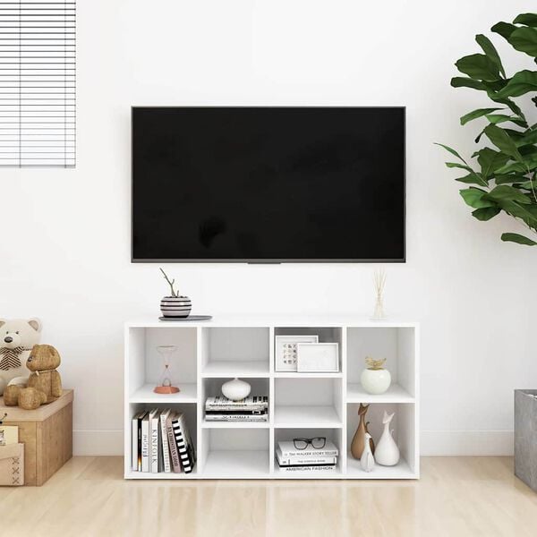 vidaXL Lavice s botníkem bílá 103 x 30 x 55 cm kompozitní dřevo