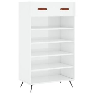 vidaXL Botn&iacute;k b&iacute;l&yacute; s vysok&yacute;m leskem 60 x 35 x 105 cm kompozitn&iacute; dřevo