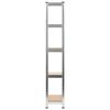 vidaXL 5patrové úložné regály 3 ks stříbrné ocel a kompozitní dřevo