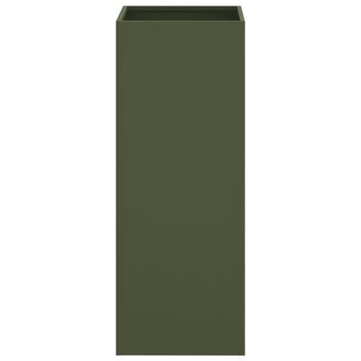 vidaXL Truhlík olivově zelený 32x29x75 cm ocel válcovaná za studena