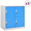 vidaXL Uzamykateln&eacute; skř&iacute;ně 5 ks světle &scaron;ed&eacute; a modr&eacute; 90x45x92,5 cm ocel
