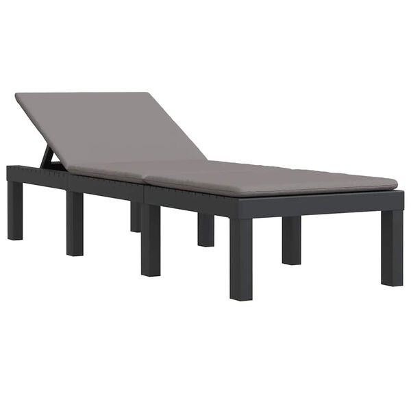 vidaXL Leh&aacute;tko s podu&scaron;kami antracitov&eacute; PP