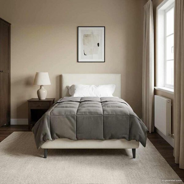 vidaXL Celoročn&iacute; přikr&yacute;vka Světle &scaron;ed&aacute; 140 x 220 cm Mikrovl&aacute;kno