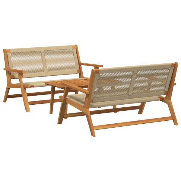 vidaXL Zahradn&iacute; židle se stolem 3 pcs B&eacute;žov&aacute; Masivn&iacute; ak&aacute;ciov&eacute; dřevo