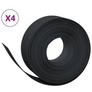 vidaXL Travn&iacute; lemy 4 ks čern&eacute; 10 m 20 cm polyethylen