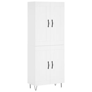 vidaXL Skř&iacute;ň highboard b&iacute;l&aacute; 69,5 x 34 x 180 cm kompozitn&iacute; dřevo