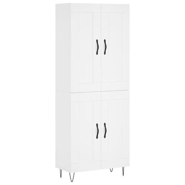 vidaXL Skř&iacute;ň highboard b&iacute;l&aacute; 69,5 x 34 x 180 cm kompozitn&iacute; dřevo