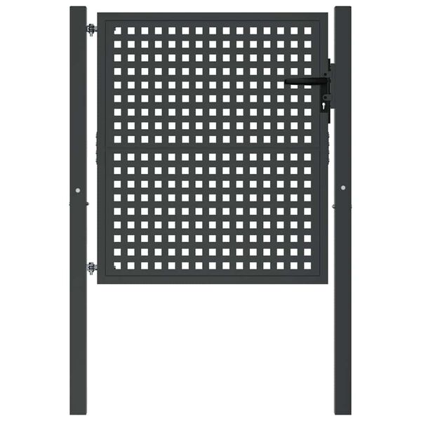 vidaXL Zahradn&iacute; branka antracitov&aacute; 100 x 100 cm ocelov&aacute;