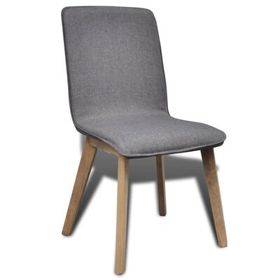 vidaXL Jídelní židle 6 ks světle šedé textil a masivní dubové dřevo