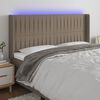 vidaXL Čelo postele s LED taupe 183x16x118/128 cm textil