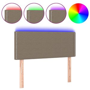 vidaXL Čelo postele s LED taupe 90x5x78/88 cm textil