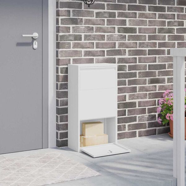 vidaXL Schr&aacute;nka na bal&iacute;ky s &uacute;loži&scaron;těm B&iacute;l&aacute; 44 x 22 x 82 cm Ocel