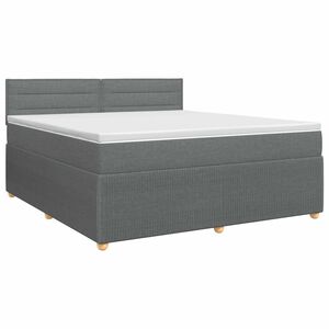 vidaXL Postel boxspring s matrac&iacute; Tmavě &scaron;ed&aacute; 140 x 200 cm Textil