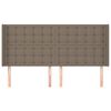 vidaXL Čelo postele typu u&scaron;&aacute;k taupe 203x16x118/128 cm textil