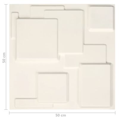 vidaXL 12 ks Nástěnné panely 3D 0,5 x 0,5 m 3 m²