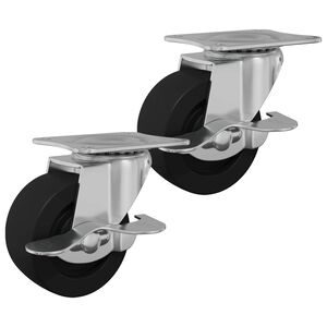 vidaXL Kolečko 2 pcs Černo-stř&iacute;brn&yacute; 50,7 x 50,7 x 24,4 mm