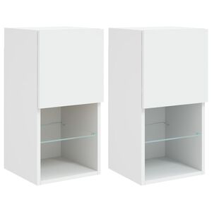 vidaXL TV skř&iacute;ňky s LED osvětlen&iacute;m 2 ks b&iacute;l&eacute; 30,5 x 30 x 60 cm