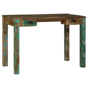 vidaXL Stůl na psan&iacute; Hněd&aacute; 112 x 55 x 76 cm Masivn&iacute; obnovovan&eacute; dřevo