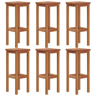 vidaXL Barové stoličky 6 ks masivní akáciové dřevo