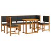 vidaXL Zahradn&iacute; bistro set 6 pcs Hněd&aacute; Masivn&iacute; ak&aacute;tov&eacute; dřevo