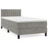 vidaXL Box spring postel s matrac&iacute; světle &scaron;ed&aacute; 90x190 cm samet