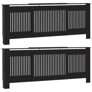 vidaXL Kryt radi&aacute;toru 2 pcs Čern&aacute; 205 x 20,5 x 81,5 cm