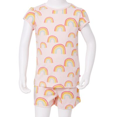 Dětské pyžamo s krátkým rukávem bledě růžové 92