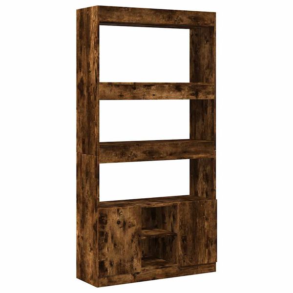 vidaXL Skř&iacute;ň highboard kouřov&yacute; dub 92 x 33 x 180 cm kompozitn&iacute; dřevo