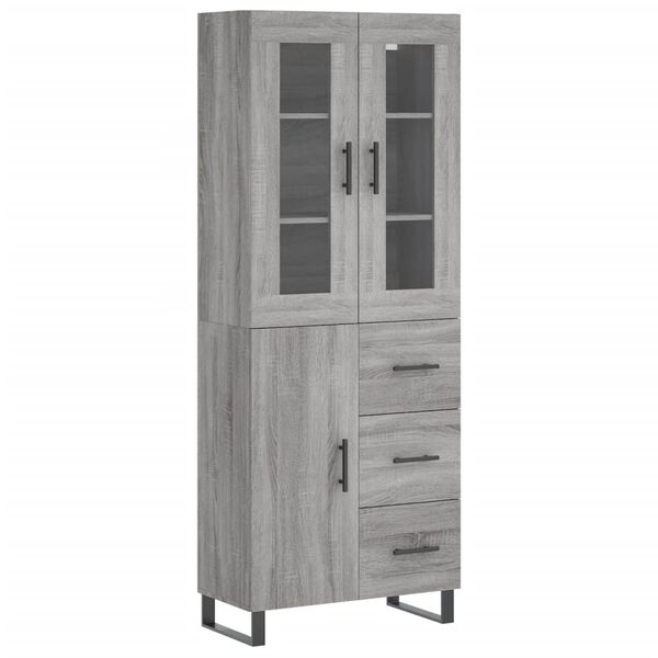 vidaXL Skř&iacute;ň highboard &scaron;ed&aacute; sonoma 69,5 x 34 x 180 cm kompozitn&iacute; dřevo