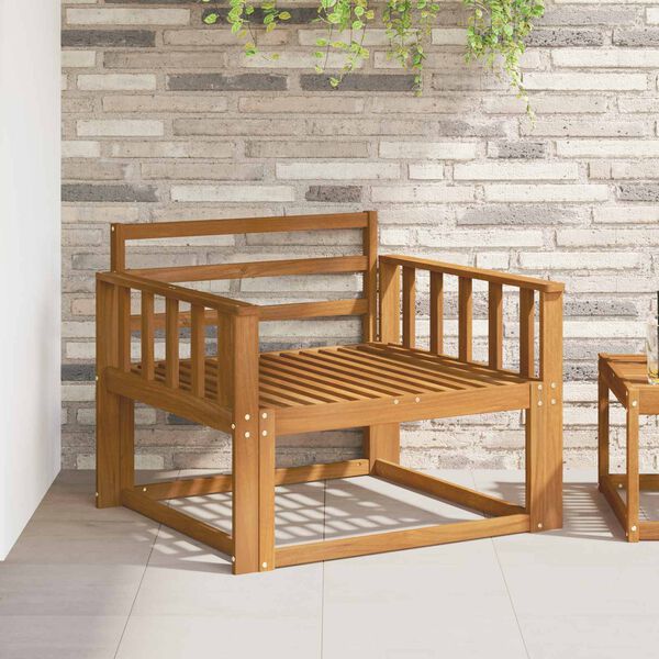 vidaXL Venkovn&iacute; středn&iacute; pohovka Masivn&iacute; ak&aacute;tov&eacute; dřevo Př&iacute;rodn&iacute;