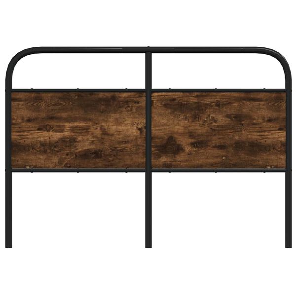 vidaXL Čelo postele kouřov&yacute; dub 140 cm ocel a kompozitn&iacute; dřevo