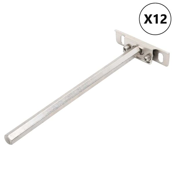vidaXL Plovouc&iacute; police drž&aacute;ky 12ks neviditeln&eacute; &Oslash;12x200mm uhl&iacute;kov&aacute; ocel