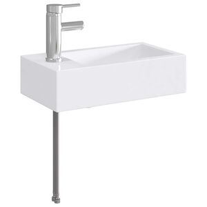vidaXL Um&yacute;vadlo s bateri&iacute; a odpadem Chrom 45,5 x 25,5 x 13 cm Keramika