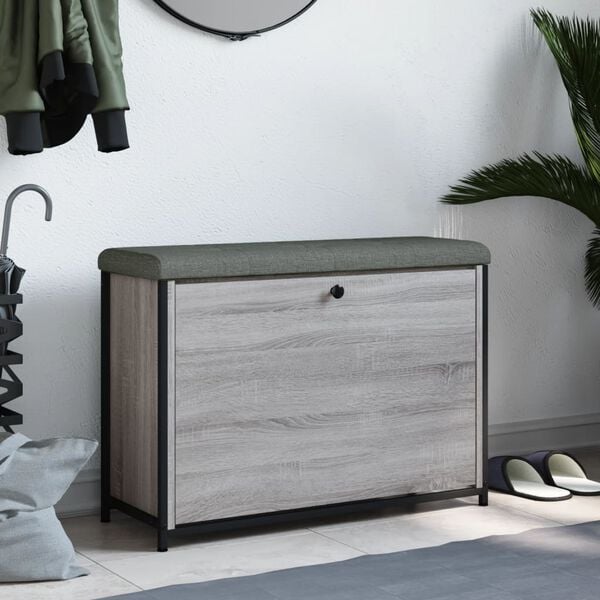 vidaXL Botn&iacute;kov&aacute; lavice s v&yacute;klopnou z&aacute;suvkou &scaron;ed&aacute; sonoma 82x32x56 cm