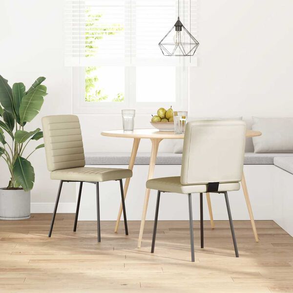 vidaXL J&iacute;deln&iacute; židle 2 ks kr&eacute;mov&eacute; uměl&aacute; kůže